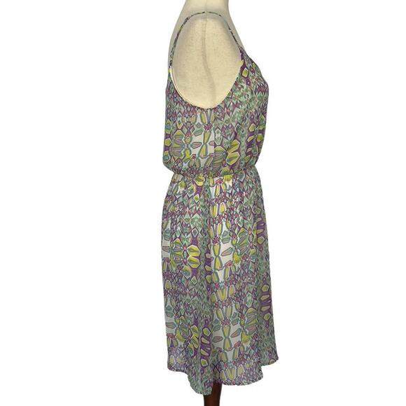 EVERLY ABSTRACT GEOMETRIC SLEEVELESS BLOUSON DRESS WOMEN'S SIZE MEDIUM - Picture 10 of 13